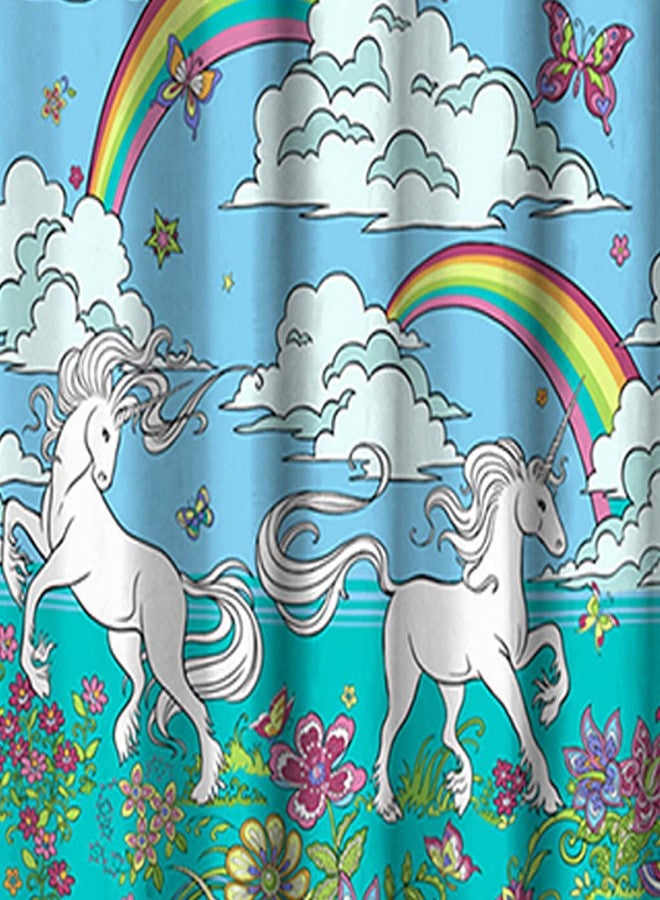 Kidz Mix ستارة نافذة Kidz Mix Unicorn Rainbow مقاس 48x84، زوج من الستائر لغرفة نوم الأطفال، متعددة الألوان - Image 3
